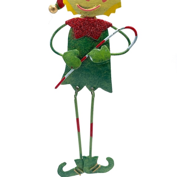 Hand Forged and Painted Green Metal Elf - Picture 2 of 2